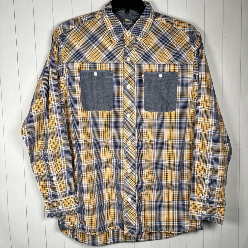 Bob Timberlake Outdoorsman Casual Plaid Button Shirt 100% Cotton Long Sleeve M